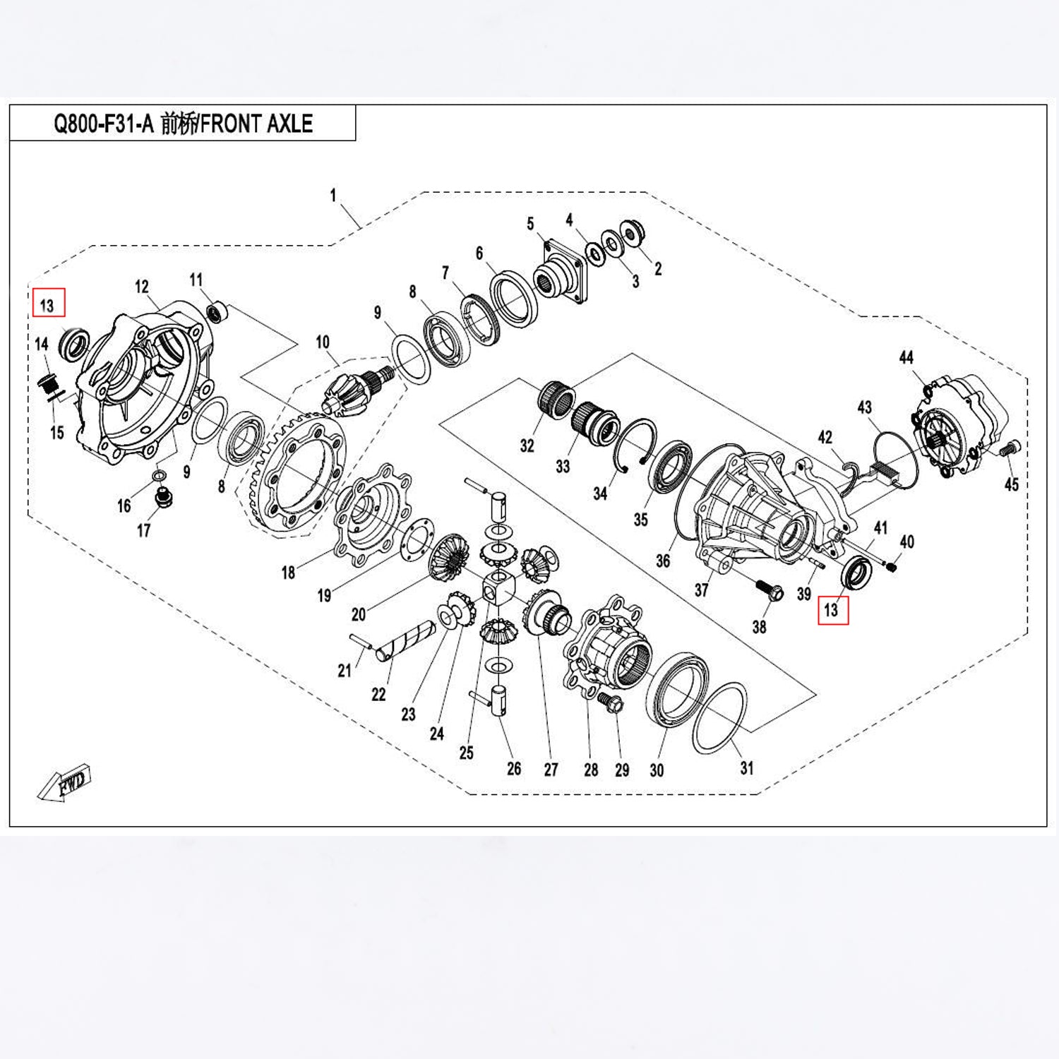 For CF CF500 Oil Seal For Front Axle Box Cover Rep