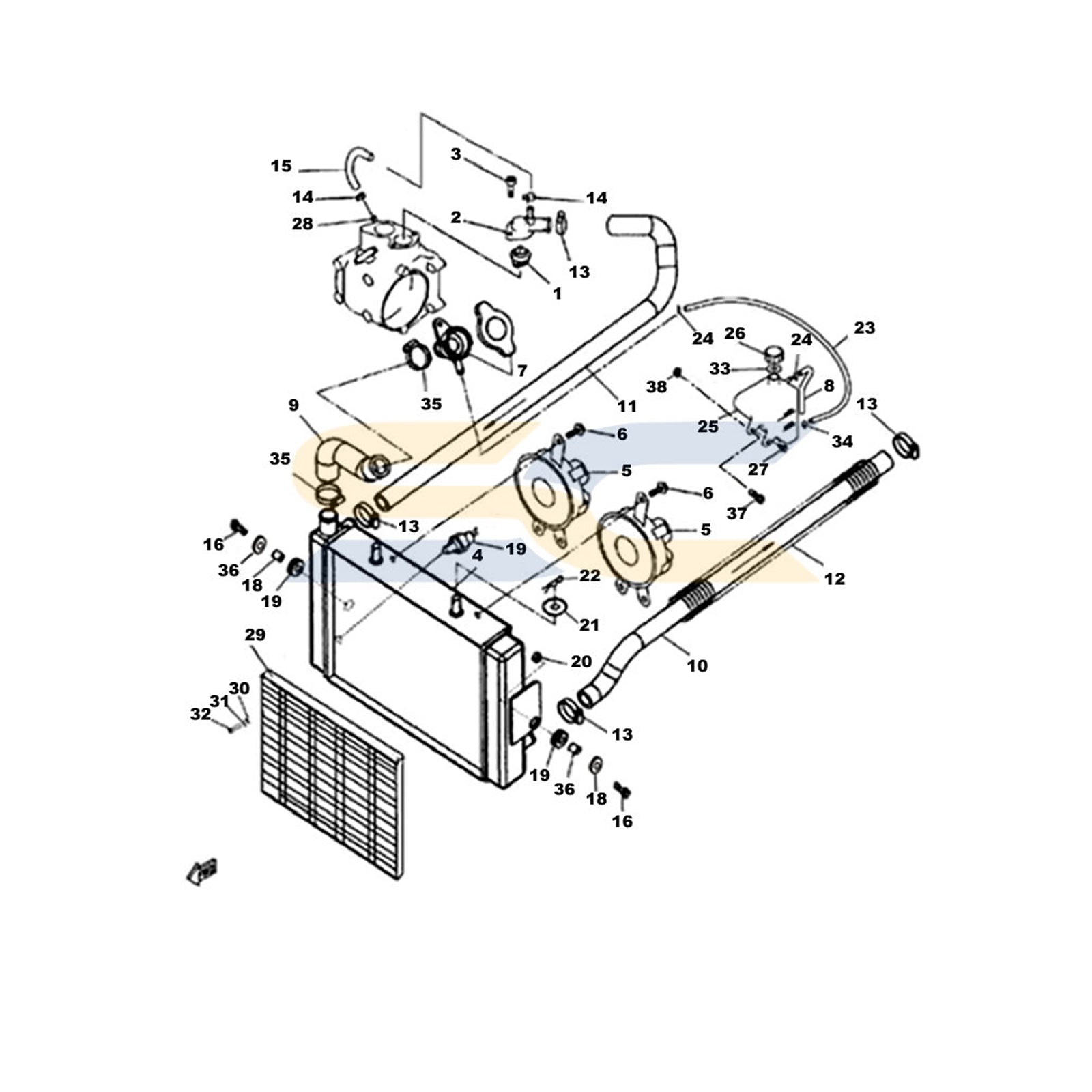 Radiator Linhai ATV 300-3D, ATV 300-D EFI T3B, ATV