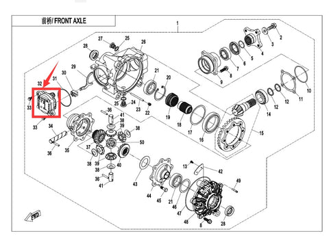 Front Gear Case Motor Assy for CF400 450 520 600 T